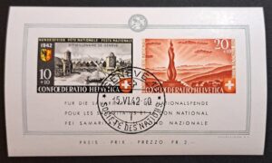 Bundesfeierblock 1942 mit ET Stempel Genf