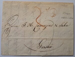 Zug nach Gersau 1831, mit dem roten Zierstempel