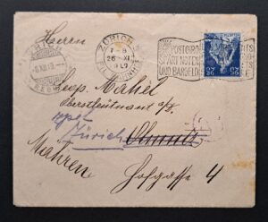 Rebuts Stempel auf Brief vom Roten Kreuz nach Olmütz Mähren