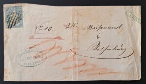 Strubel 23B von Rothenburg - Stabstempel Eschenz auf Briefstück