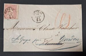 Strubel 24B1 auf Briefausschnitt von Genève