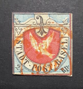 Basler Taube SBK 8a mit Abart verschobener Blaudruck