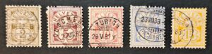 Serie Ziffermuster weisses Papier, SBK 53 - 57