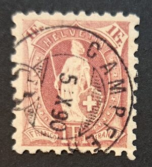 Stehende Helvetia SBK 71B mit Vollstempel Campfer