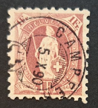 Stehende Helvetia SBK 71B mit Vollstempel Campfer