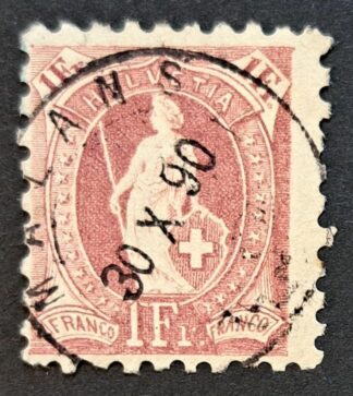 Stehende Helvetia SBK 71B mit Vollstempel Malans